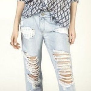 PAIGE distressed skinny boyfriend jeans